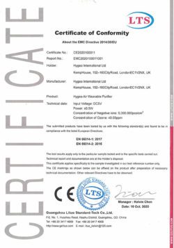 Hygea Air Wearable Purifier CE сертификат